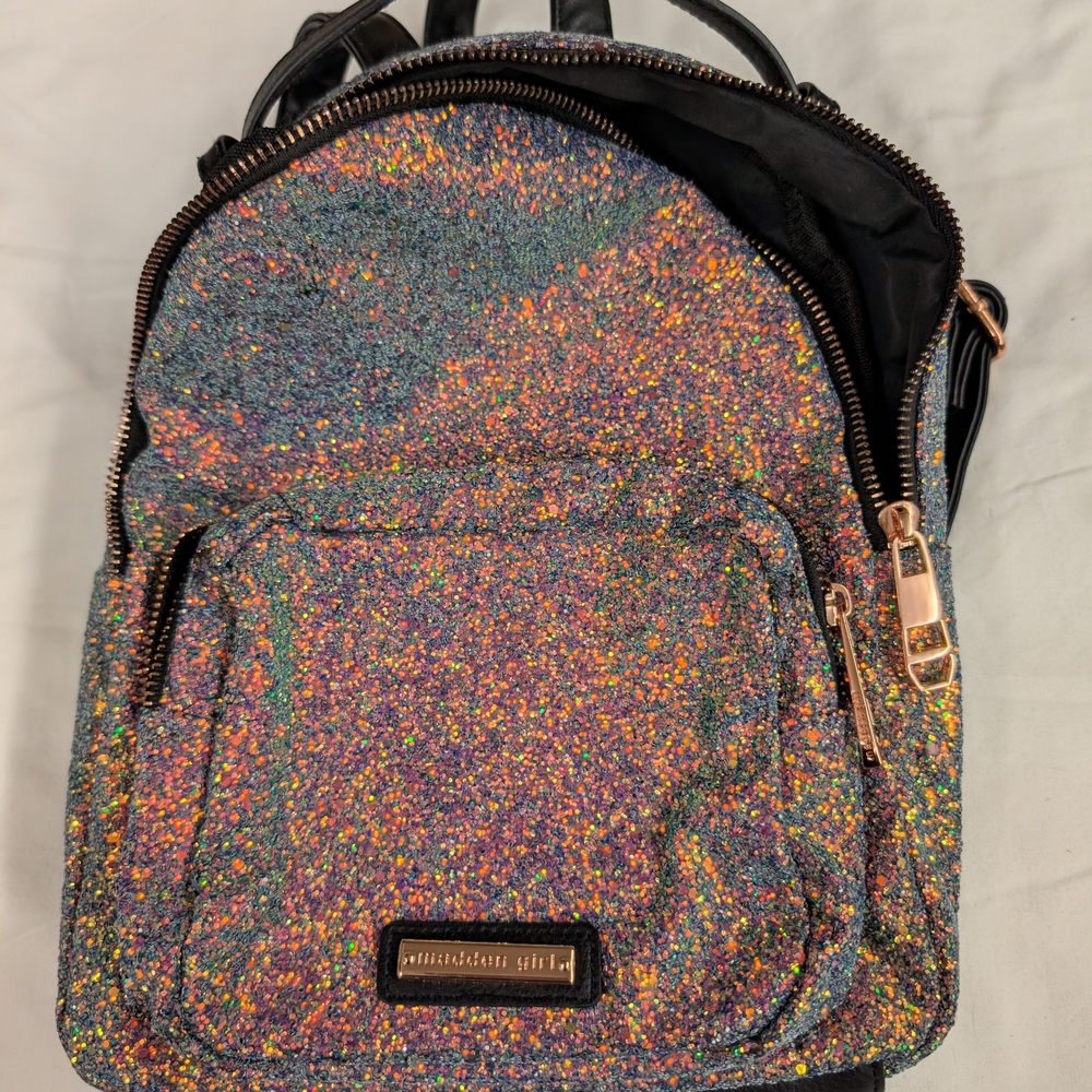 Madden Girl Black Glitter Backpack